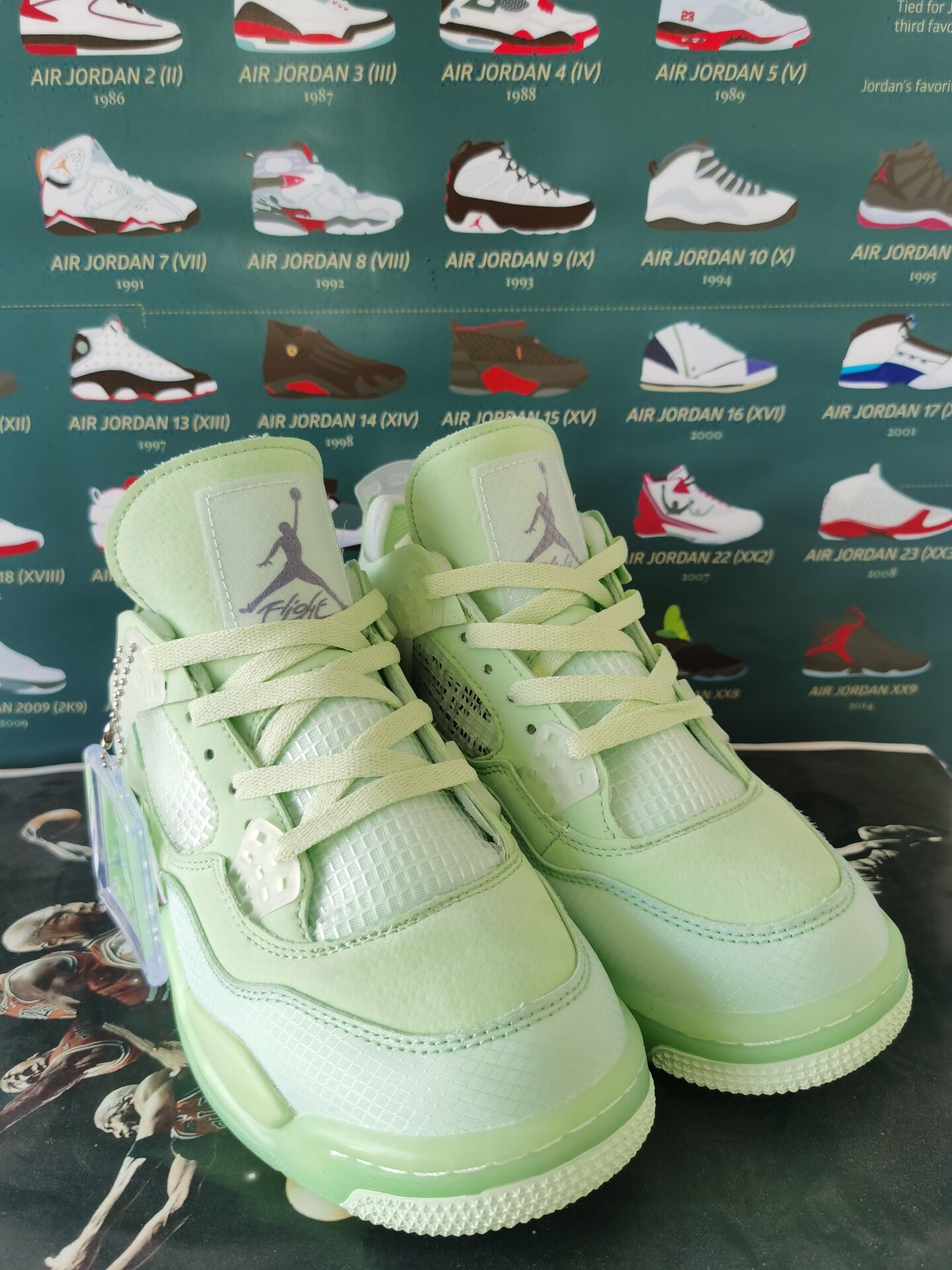 Original Air Jordan 4 Green Shoes - Click Image to Close